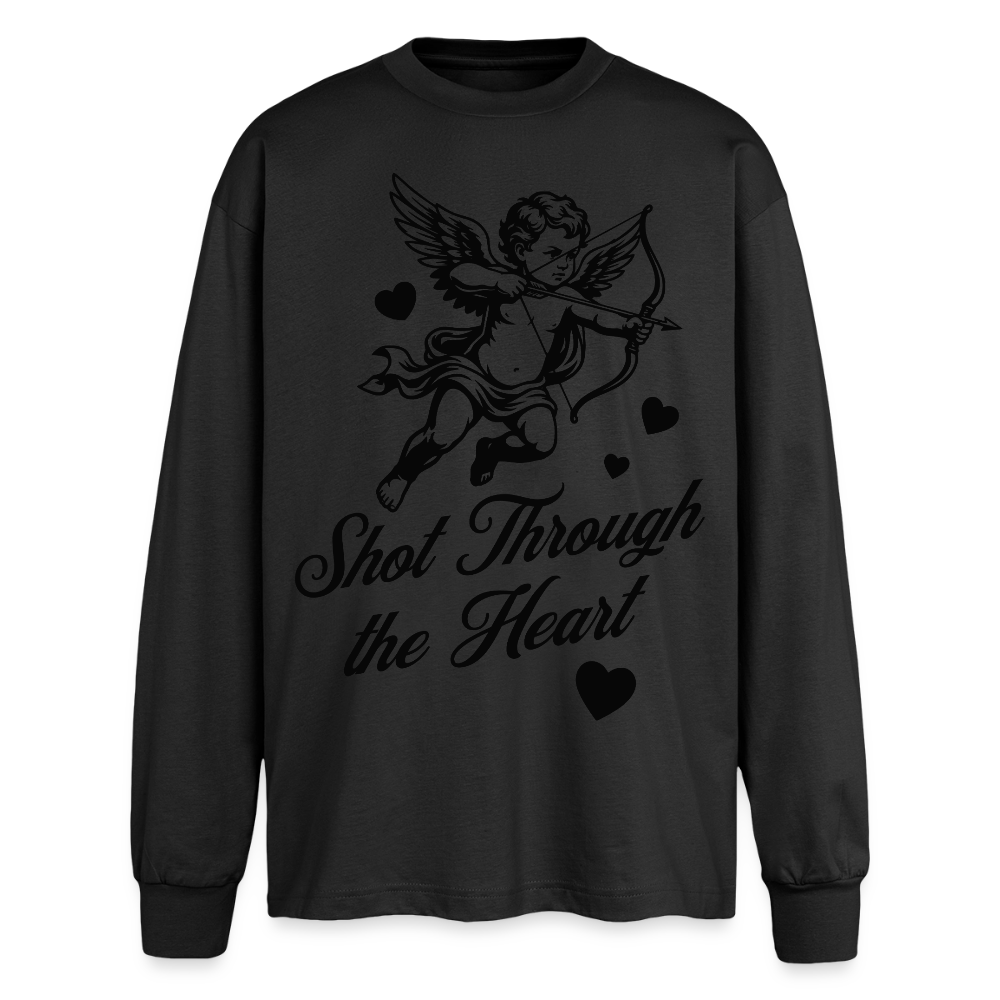 Amor Design – Oversized Langarmshirt - Schwarz