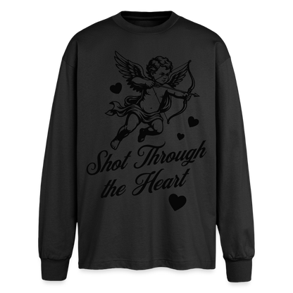 Amor Design – Oversized Langarmshirt - Schwarz