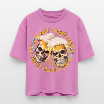Party Skull Design – Frauen Boxy Bio-T-Shirt - Pink