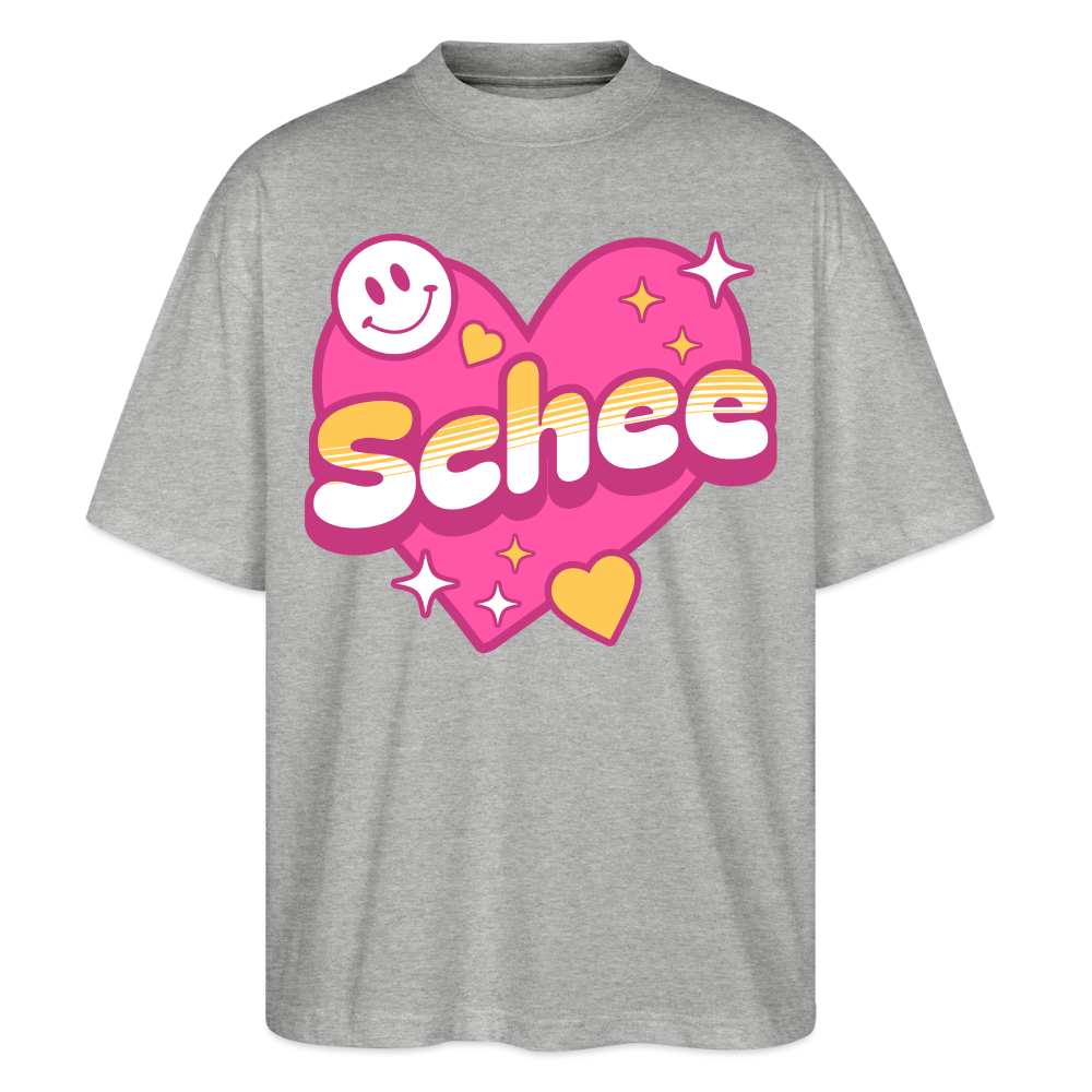Schnee Design – Oversized Unisex Bio T-Shirt - Grau meliert