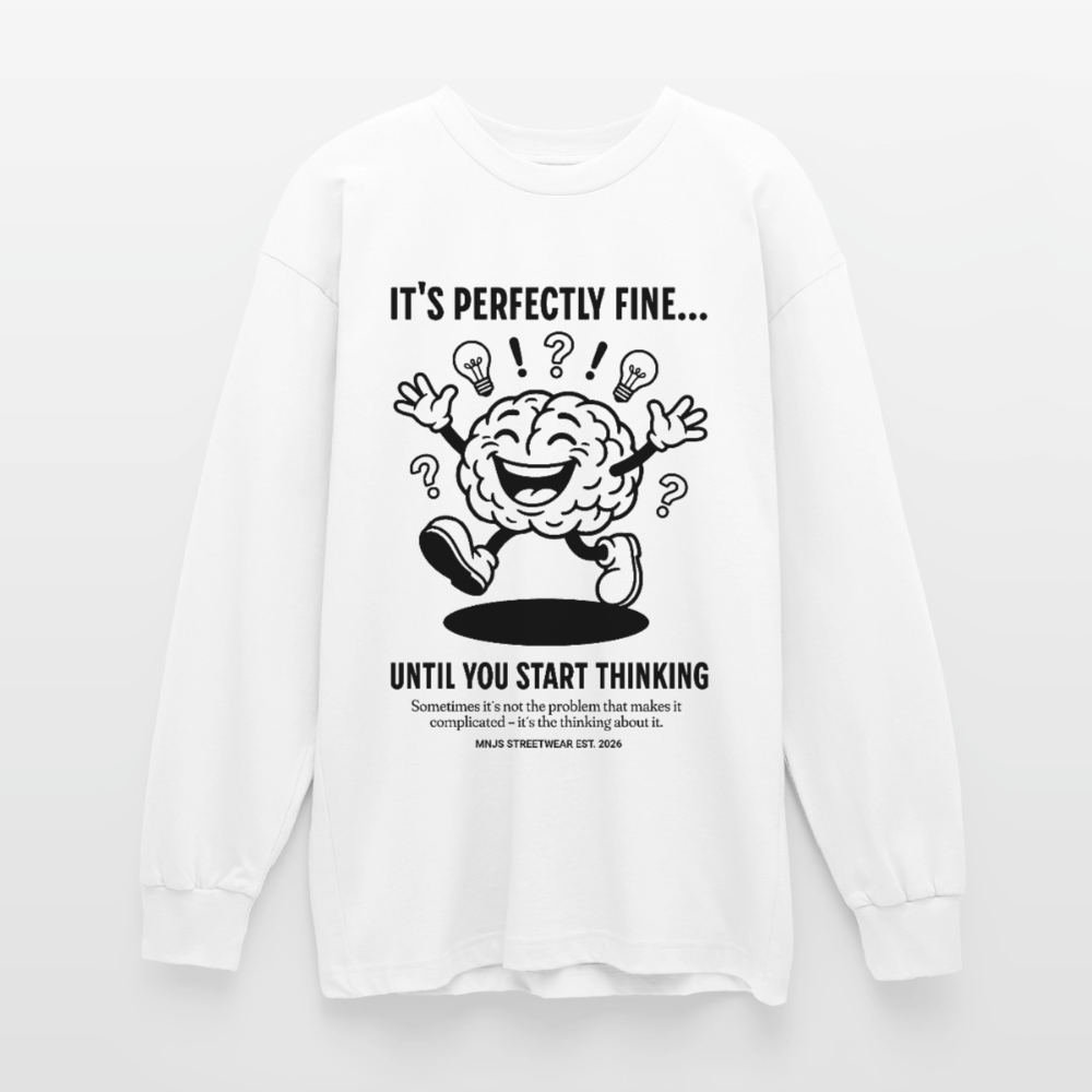 Brain Design – Oversized Langarmshirt - Weiß