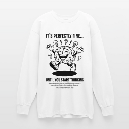 Brain Design – Oversized Langarmshirt - Weiß