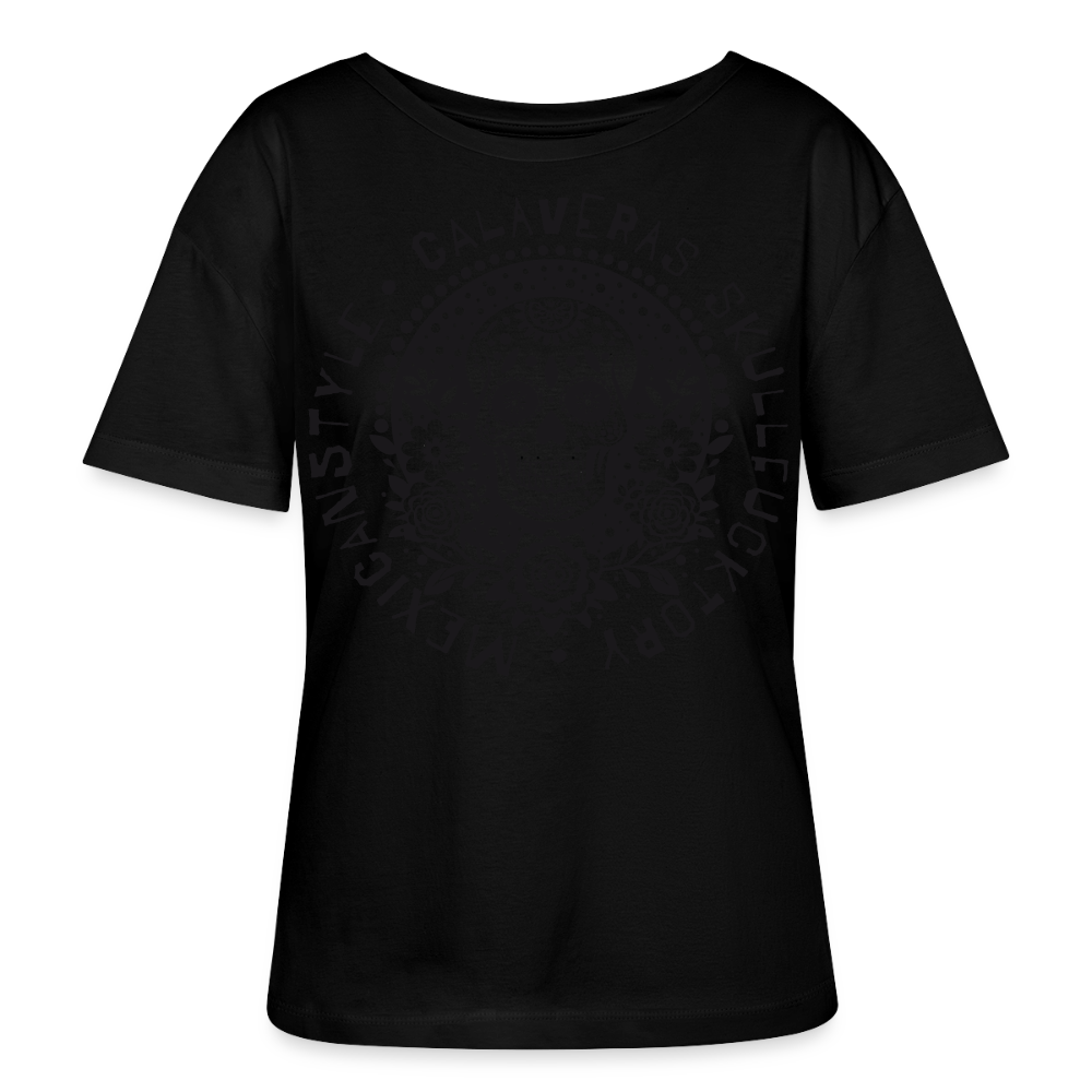Sugar Skull Black Design - Rundhals Frauen Bio-T-Shirt - Schwarz