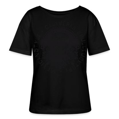 Sugar Skull Black Design - Rundhals Frauen Bio-T-Shirt - Schwarz