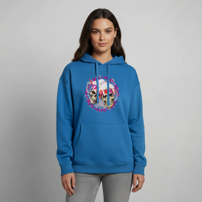 Party Skull Design Pink – Oversized Unisex Hoodie - Achtsames Blau