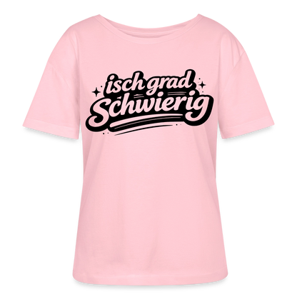 isch grad schwierig Design – Rundhals Frauen Bio-T-Shirt - Hellrosa