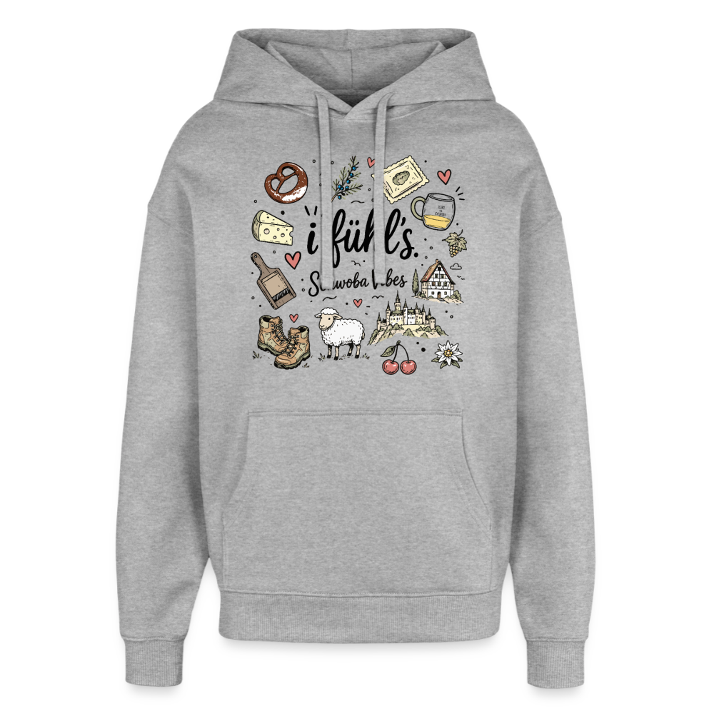 Alb Liebe Design – Oversized Unisex Hoodie - Grau meliert