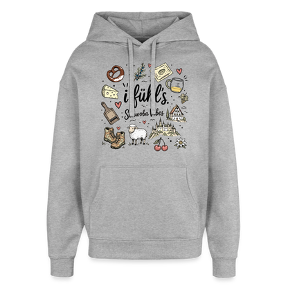 Alb Liebe Design – Oversized Unisex Hoodie - Grau meliert