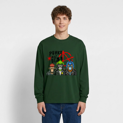 Punks Not Dead Design – Oversized Langarmshirt - Flaschengrün