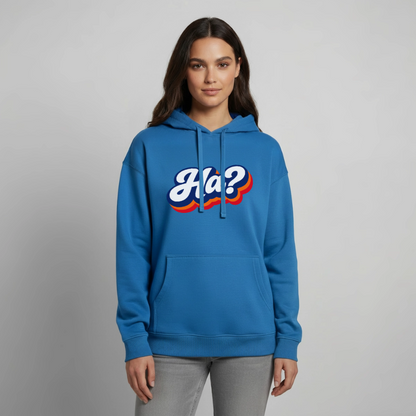 Ha? Design – Oversized Unisex Hoodie - Achtsames Blau