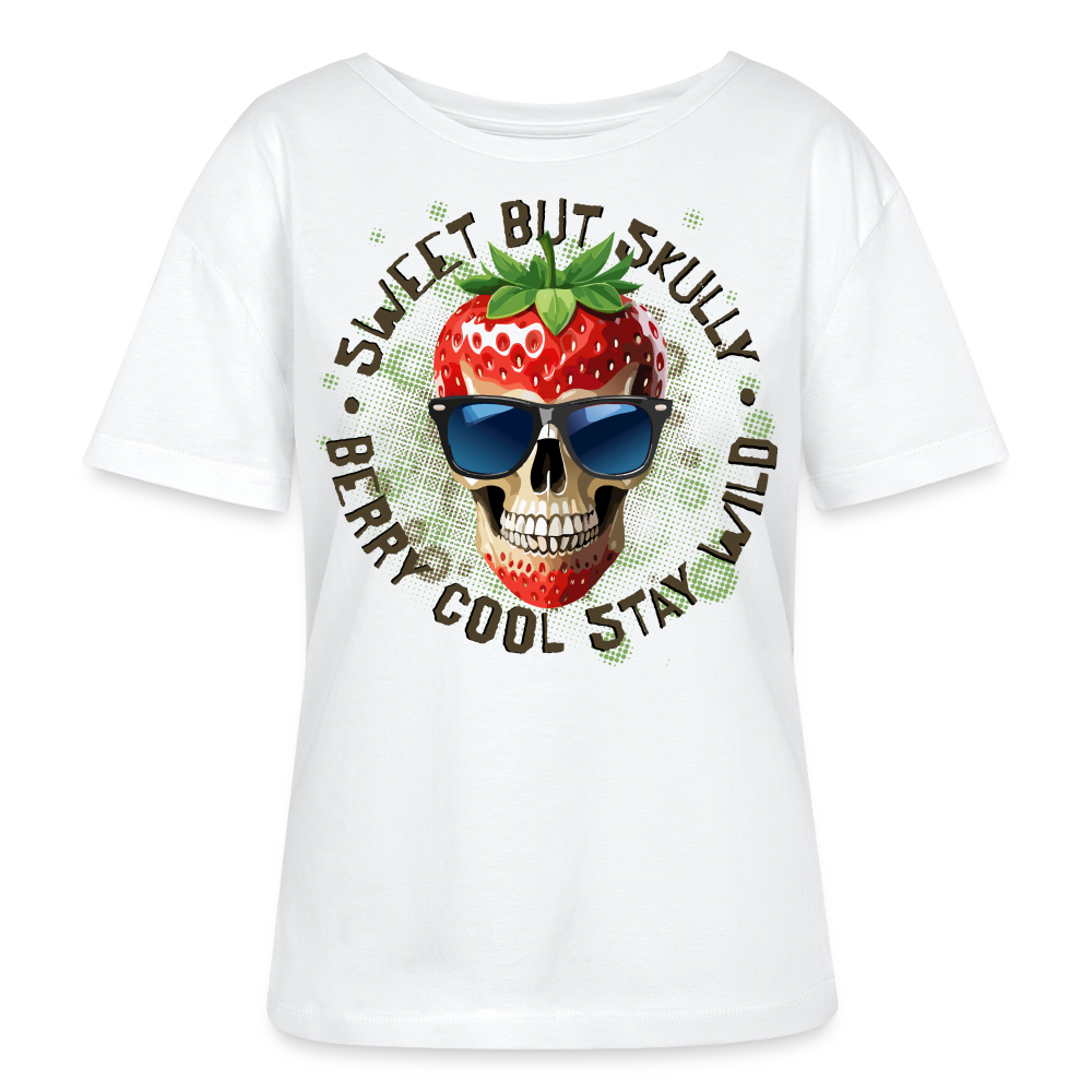 Strawberry Skull Design – Rundhals Frauen Bio-T-Shirt - Weiß