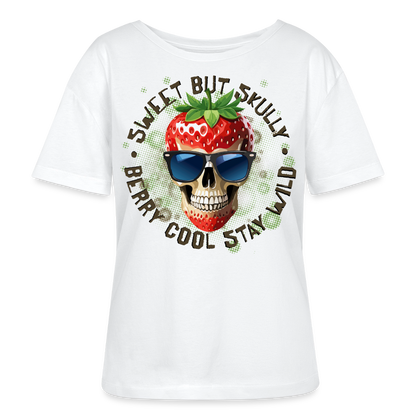 Strawberry Skull Design – Rundhals Frauen Bio-T-Shirt - Weiß