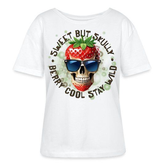Strawberry Skull Design – Rundhals Frauen Bio-T-Shirt - Weiß
