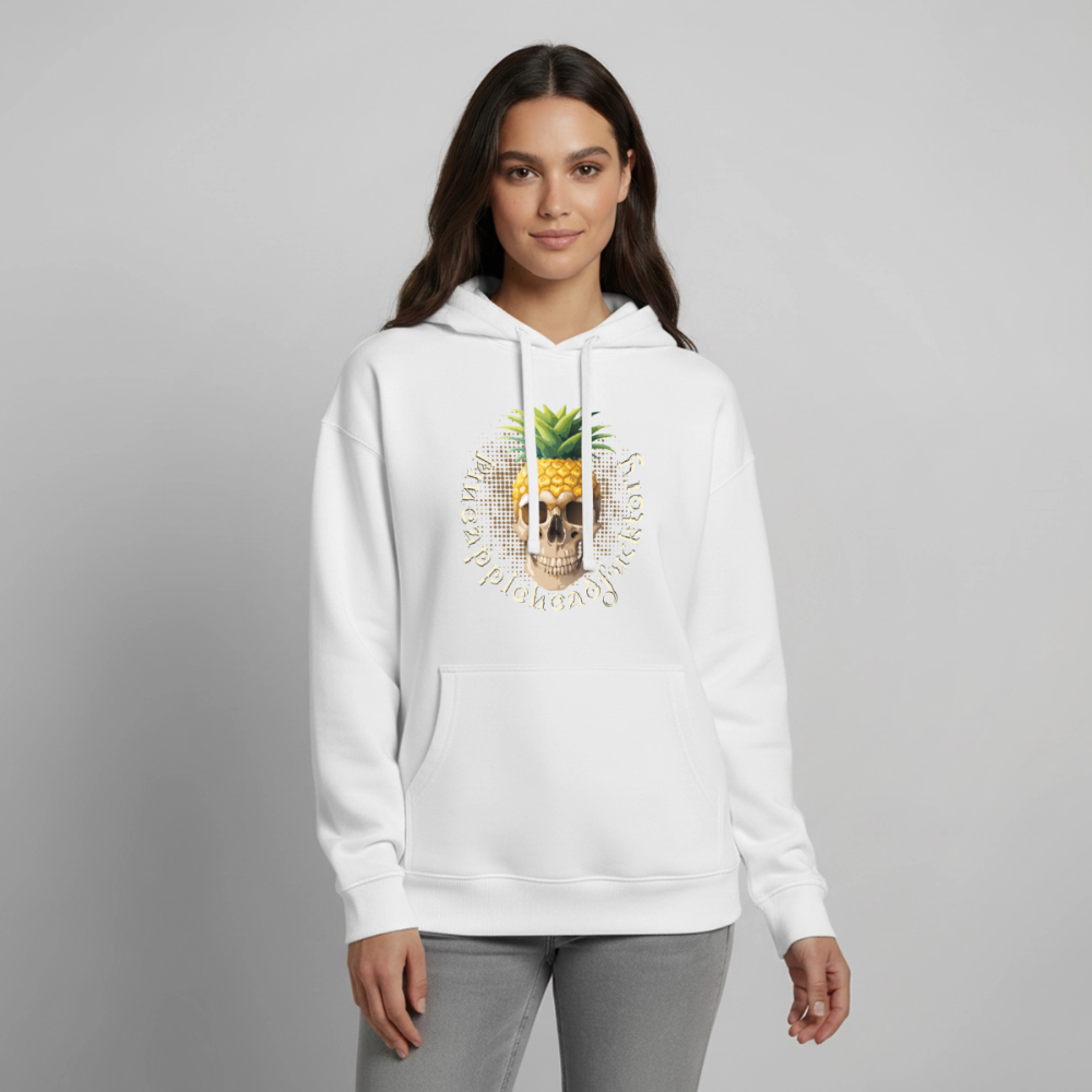 Pineapple Skull Design - Oversized Unisex Hoodie - Weiß