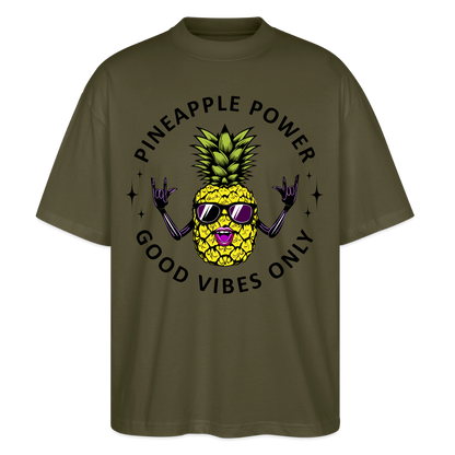 Pineapple Power Design – Oversized Unisex Bio T-Shirt - Khaki