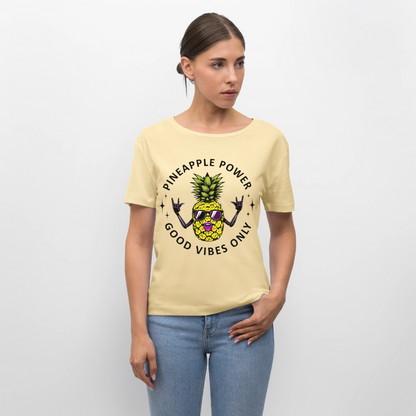 Pineapple Power Design – Rundhals Frauen Bio-T-Shirt - Creme