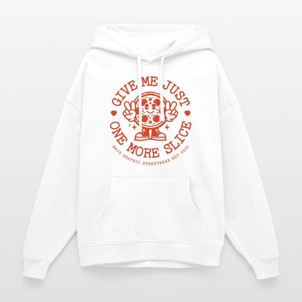 Pizza Design – Oversized Unisex Hoodie - Weiß