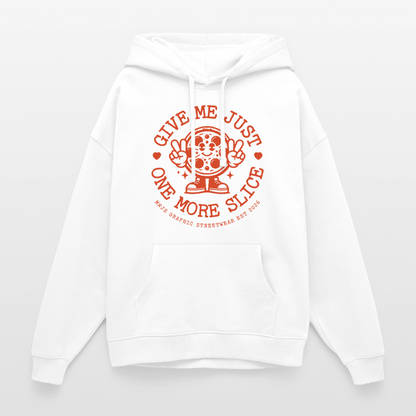 Pizza Design – Oversized Unisex Hoodie - Weiß