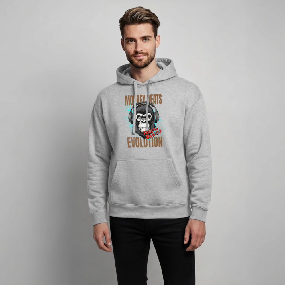 Monkey Beats Design – Oversized Unisex Hoodie - Grau meliert