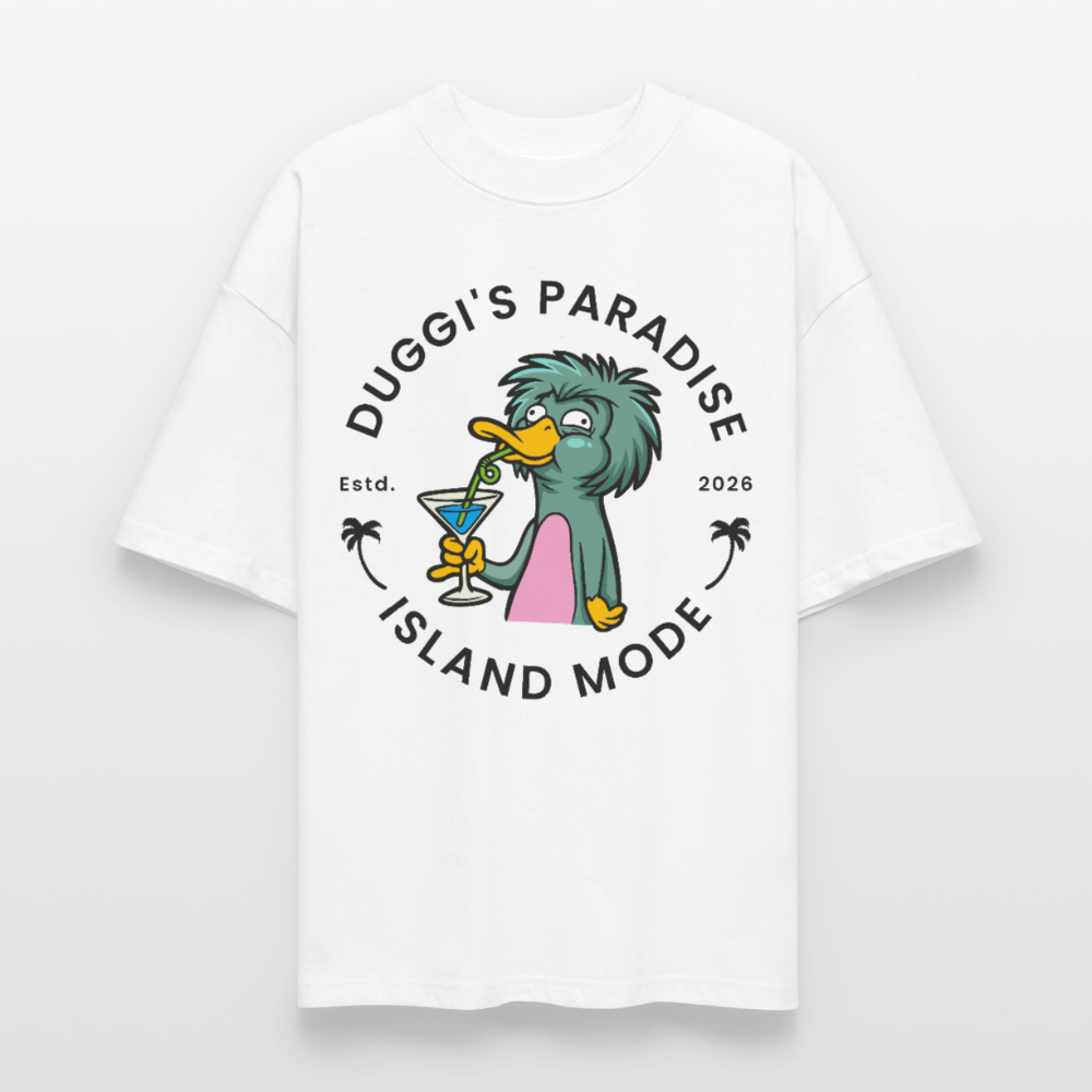 Duggis Paradise Design – Oversized Unisex Bio T-Shirt - Weiß