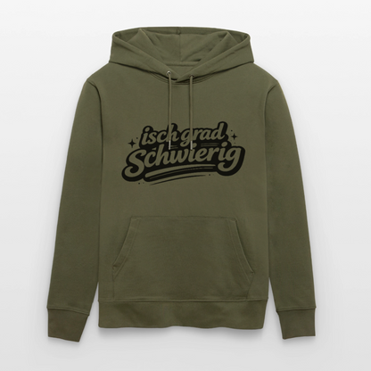 Isch grad schwierig Design – Unisex Bio-Hoodie - Khaki Grün