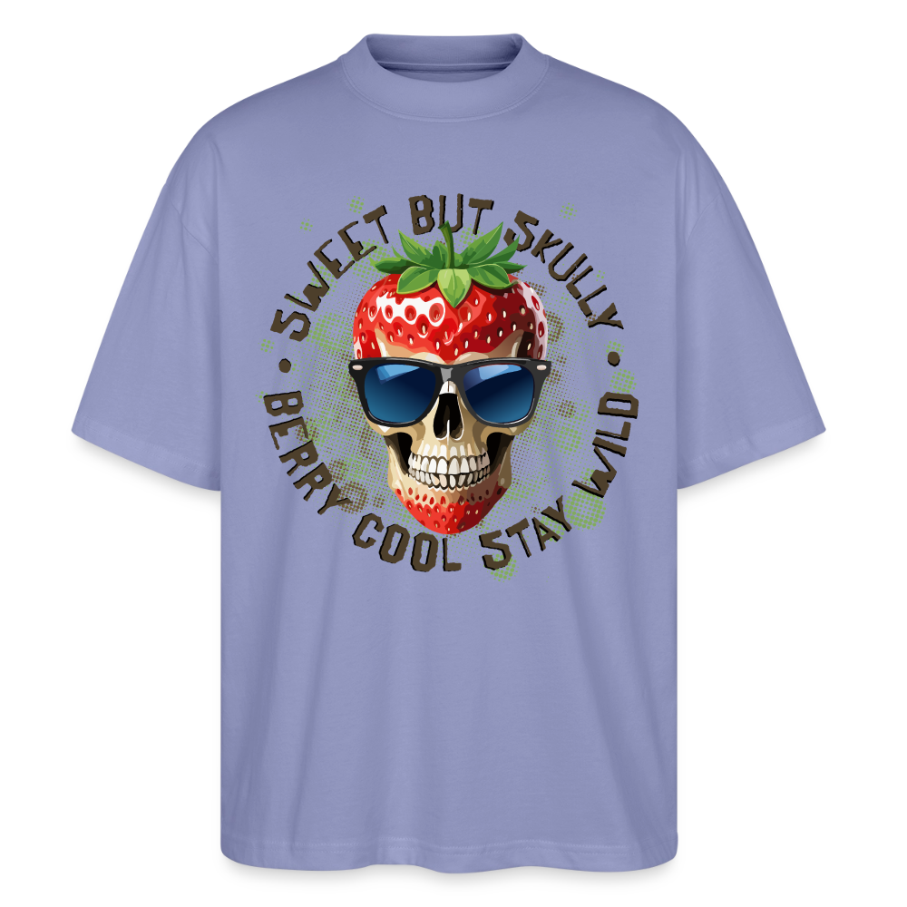 Strawberry Skull Design – Oversized Unisex Bio T-Shirt - Violett