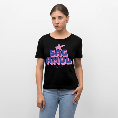 Sagamol Design – Rundhals Frauen Bio-T-Shirt - Schwarz