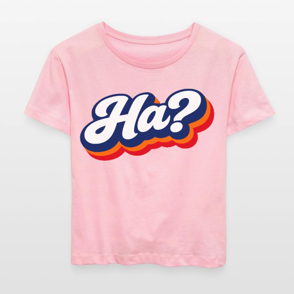 Ha? Design – Rundhals Frauen Bio-T-Shirt - Hellrosa