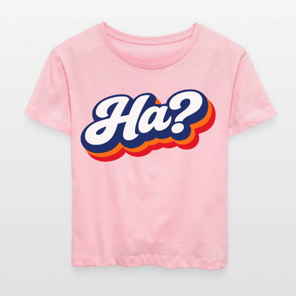 Ha? Design – Rundhals Frauen Bio-T-Shirt - Hellrosa