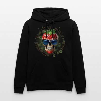 Strawberry Skull Design – Unisex Bio-Hoodie - Schwarz
