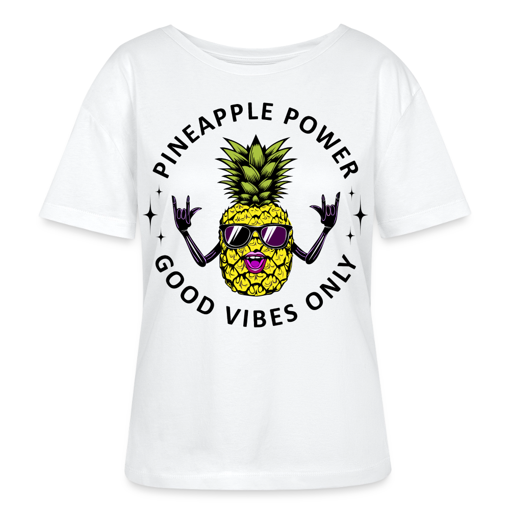Pineapple Power Design – Rundhals Frauen Bio-T-Shirt - Weiß