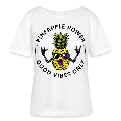 Pineapple Power Design – Rundhals Frauen Bio-T-Shirt - Weiß
