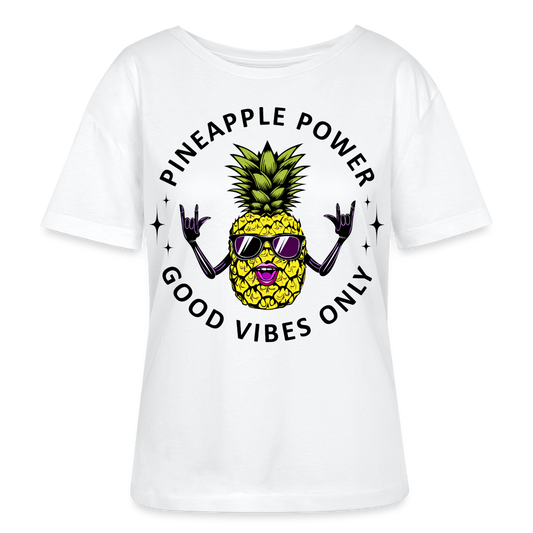 Pineapple Power Design – Rundhals Frauen Bio-T-Shirt - Weiß