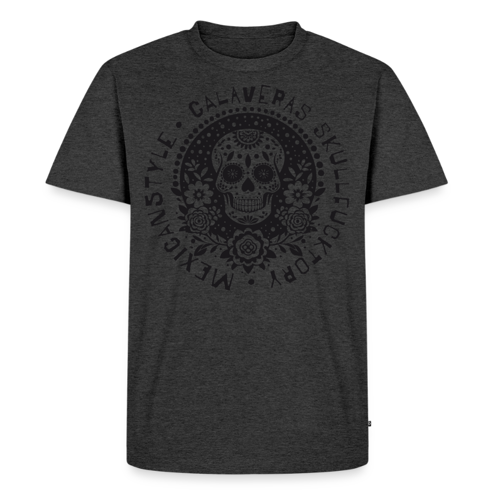 Sugar Skull Black Design - Männer Premium T-Shirt - Anthrazit meliert