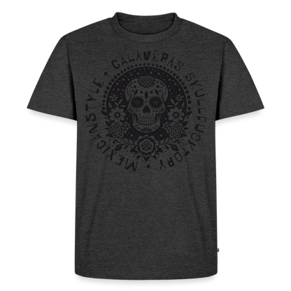 Sugar Skull Black Design - Männer Premium T-Shirt - Anthrazit meliert