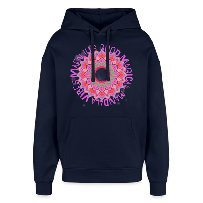 Mandala Pink Design – Oversized Unisex Hoodie - Navy