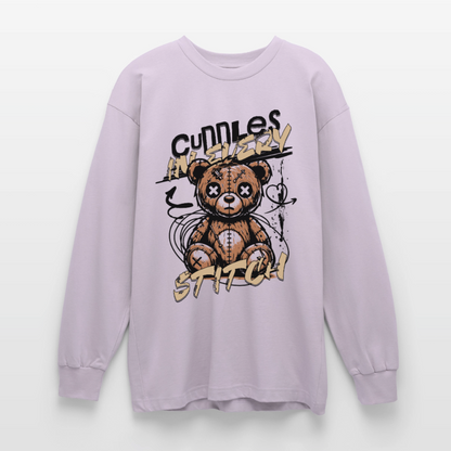 Bear Design – Oversized Langarmshirt - verblasstes Lila