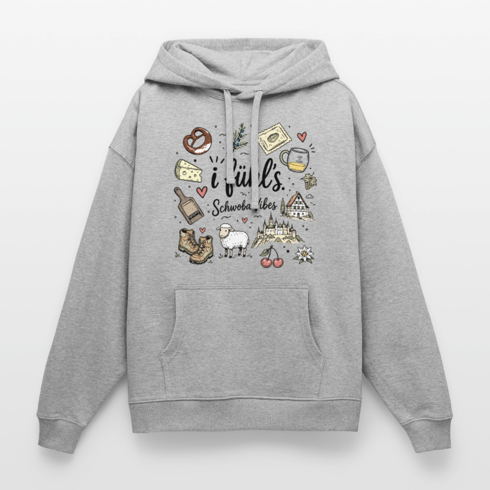 Alb Liebe Design – Oversized Unisex Hoodie - Grau meliert