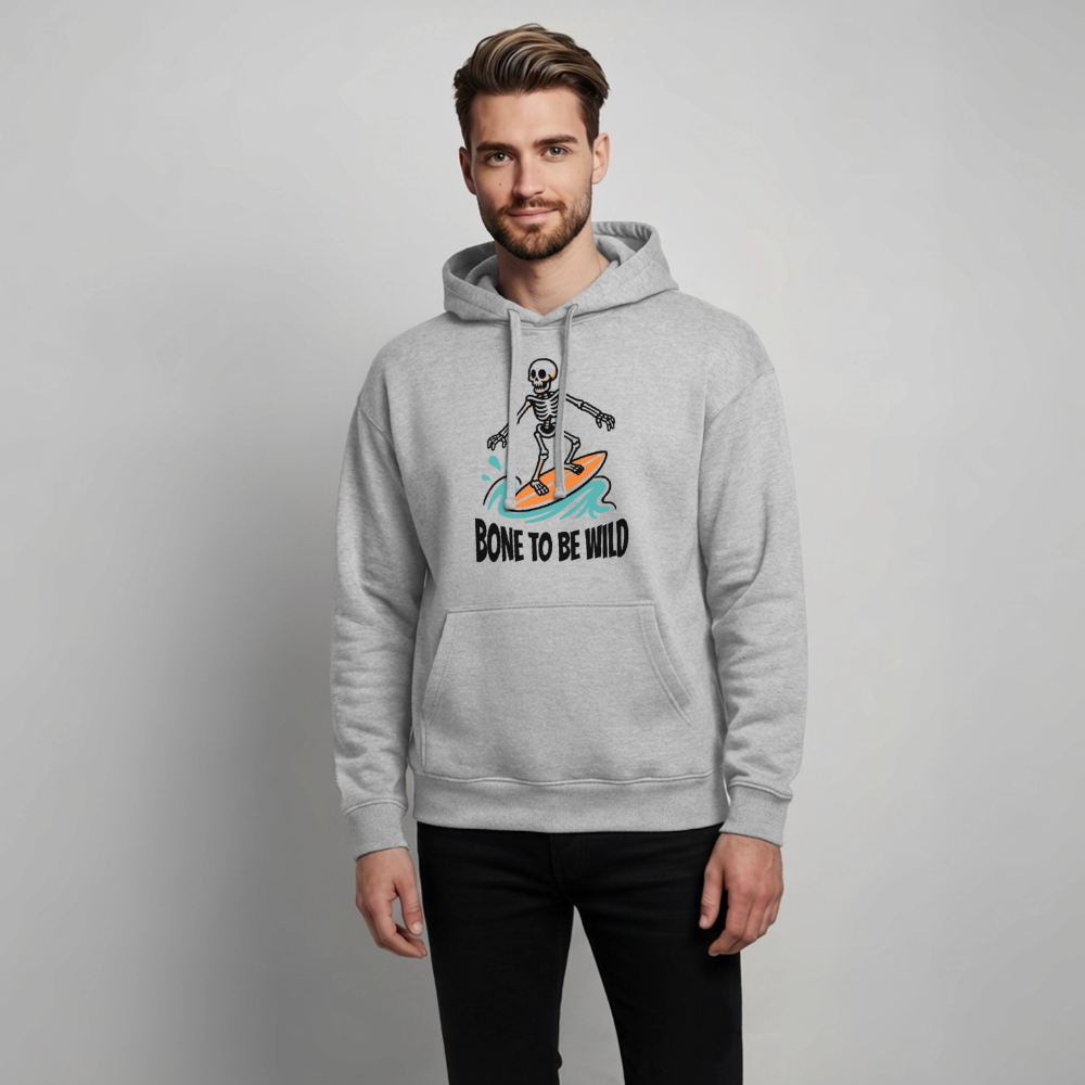 Bone to be Wild Design – Oversized Unisex Hoodie - Grau meliert