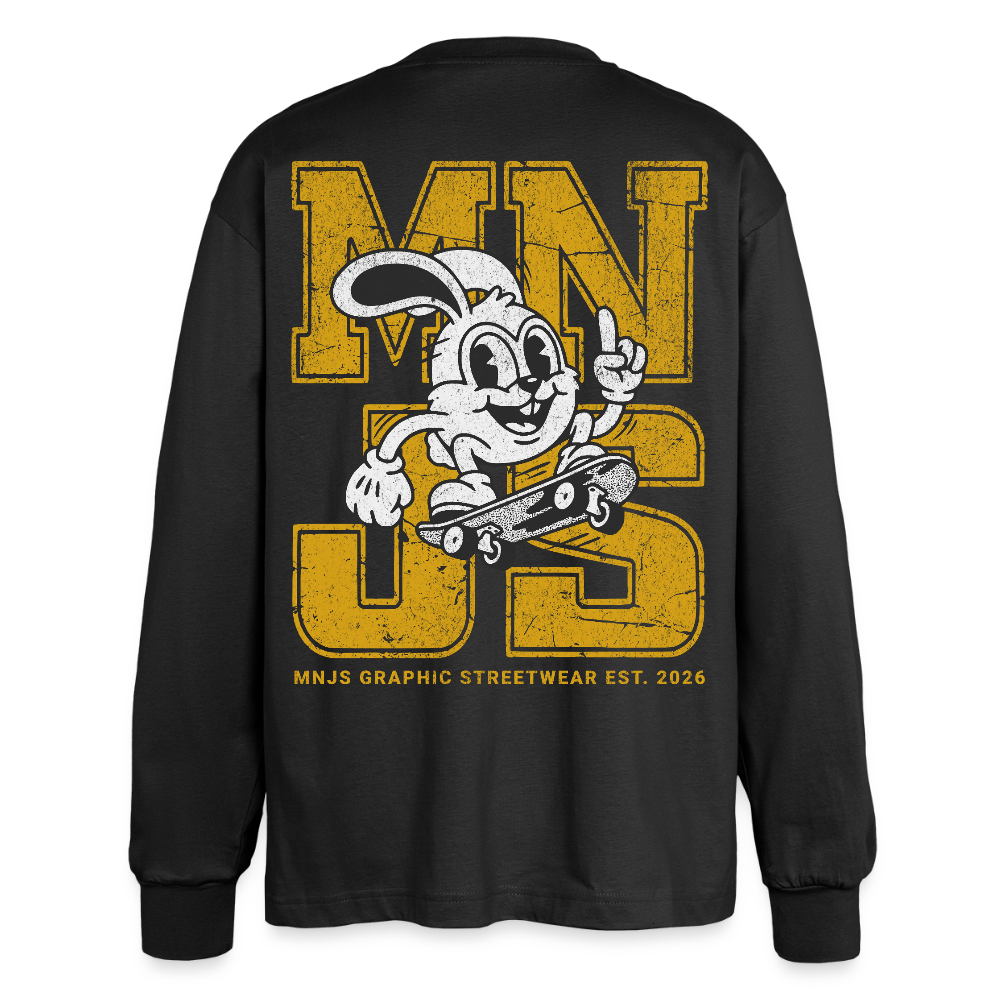 Skate Bunny Design – Oversized Langarmshirt - Schwarz