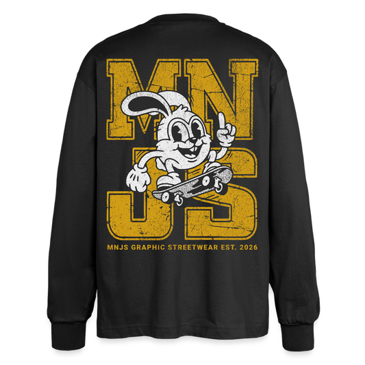 Skate Bunny Design – Oversized Langarmshirt - Schwarz