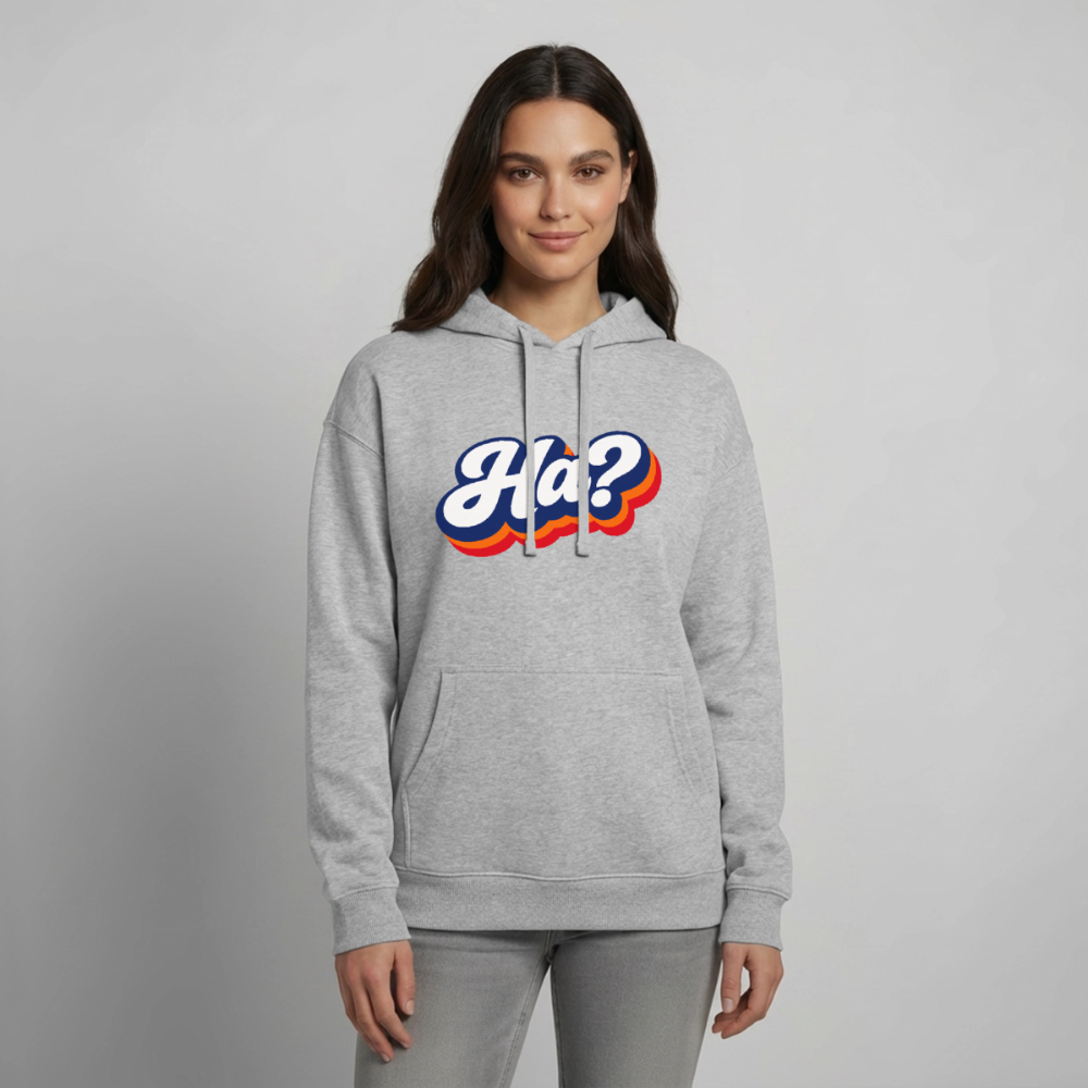Ha? Design – Oversized Unisex Hoodie - Grau meliert