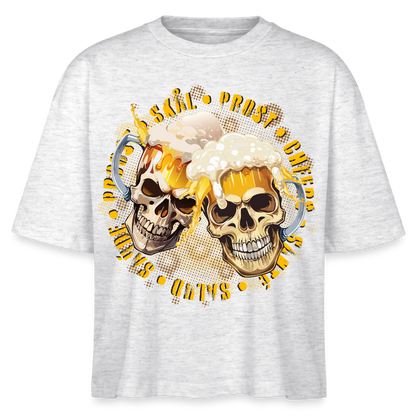 Party Skull Design – Frauen Boxy Bio-T-Shirt - Weiß meliert