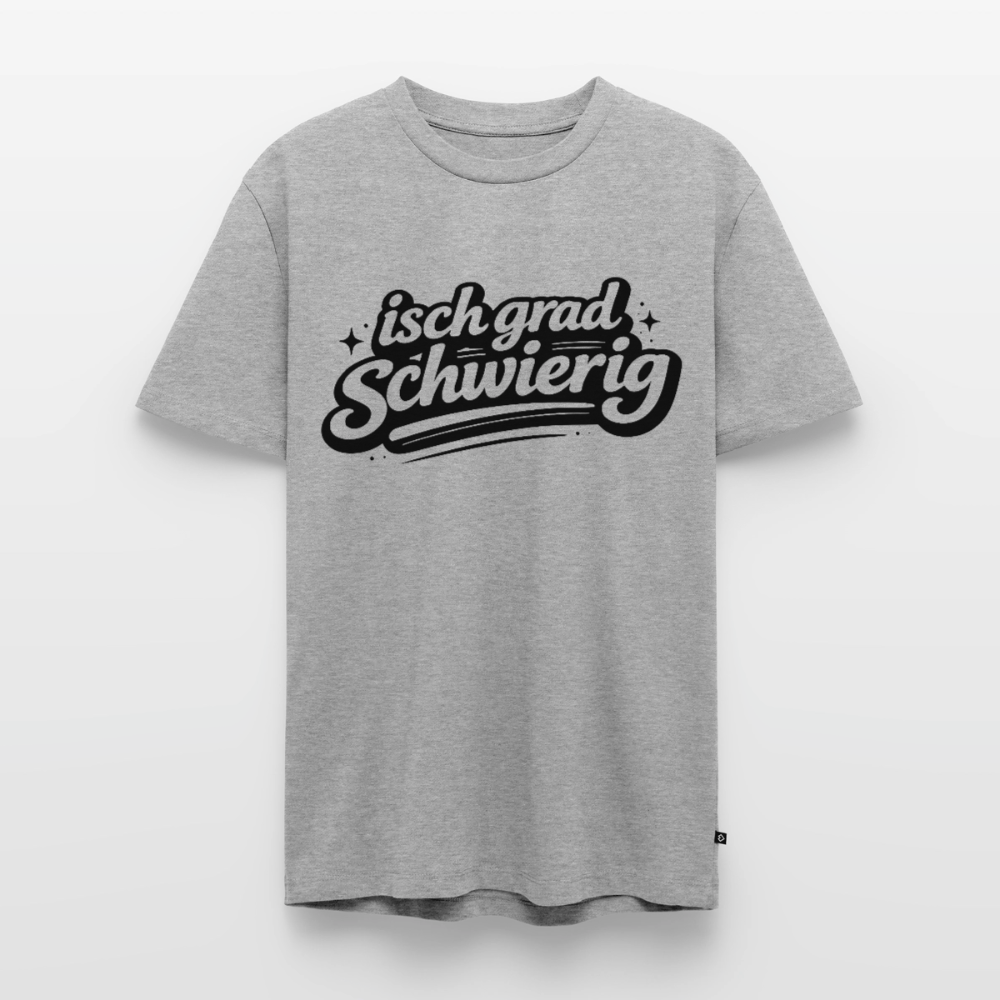 isch grad schwierig Design – Männer Premium T-Shirt - Grau meliert