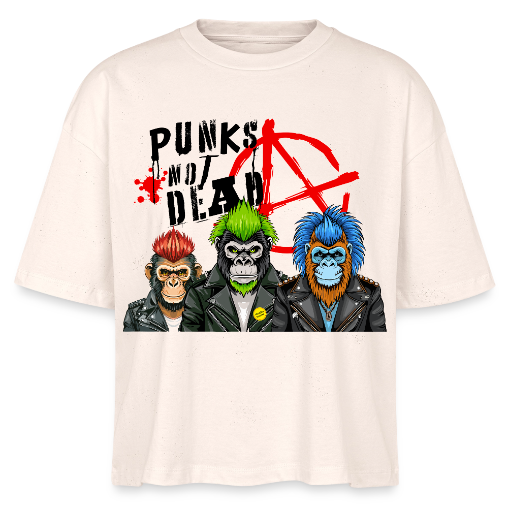 Punks Not Dead Design – Frauen Boxy Bio-T-Shirt - Natur