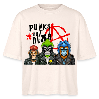 Punks Not Dead Design – Frauen Boxy Bio-T-Shirt - Natur