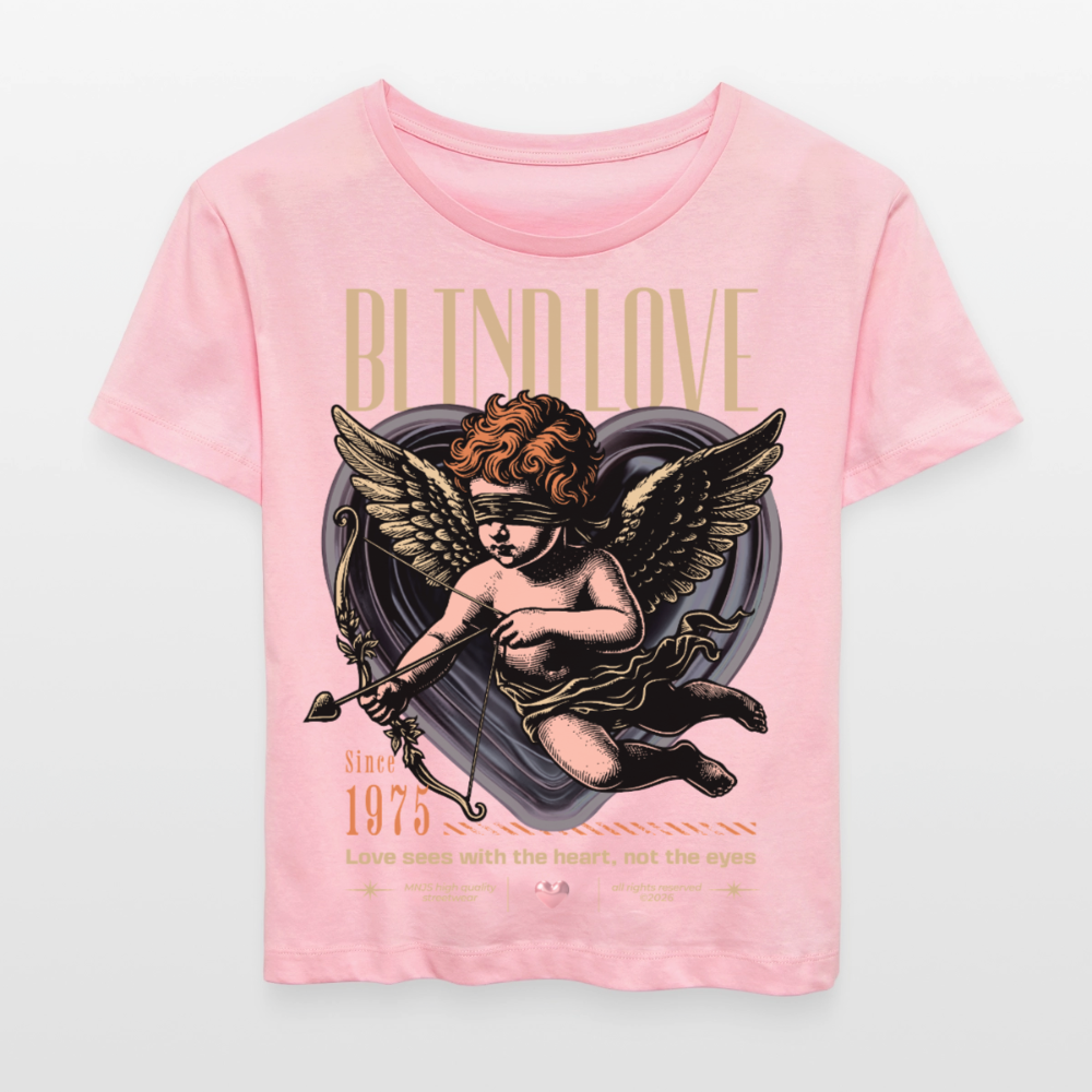 Blind Love Design – Rundhals Frauen Bio-T-Shirt - Hellrosa