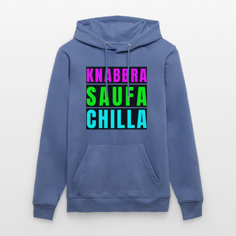 Knabbra Saufa Chilla Design – Unisex Bio-Hoodie - Blau