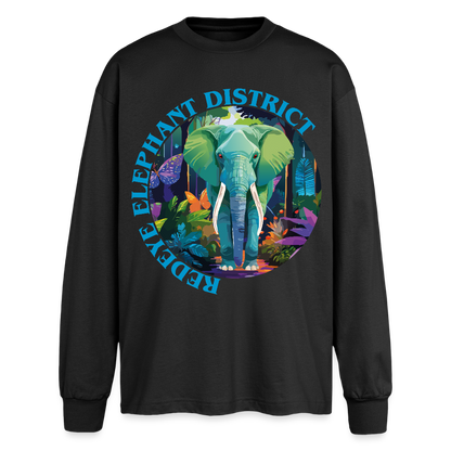 Elephant Design – Oversized Langarmshirt - Schwarz