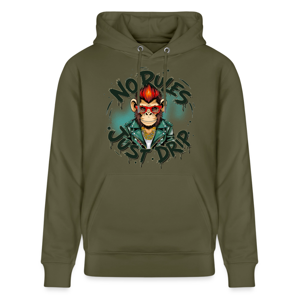 Monkey No Rules Design – Unisex Bio-Hoodie - Khaki Grün